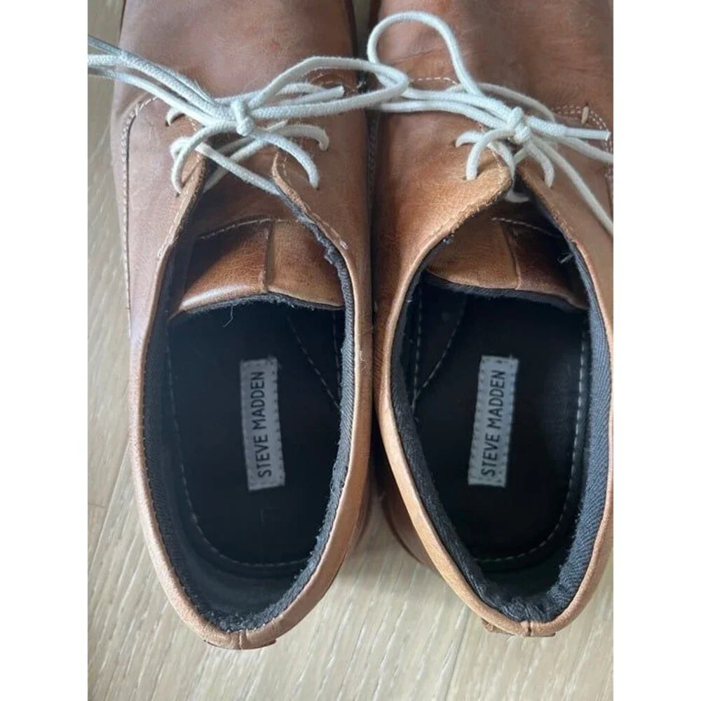 Steve Madden Mens Brown leather Dress Shoes Harpoon 217 size 13